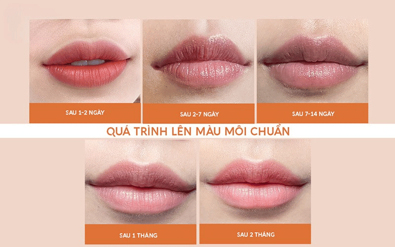 Xăm môi sau bao lâu thì lên màu? Quy trình và chăm sóc đúng cách